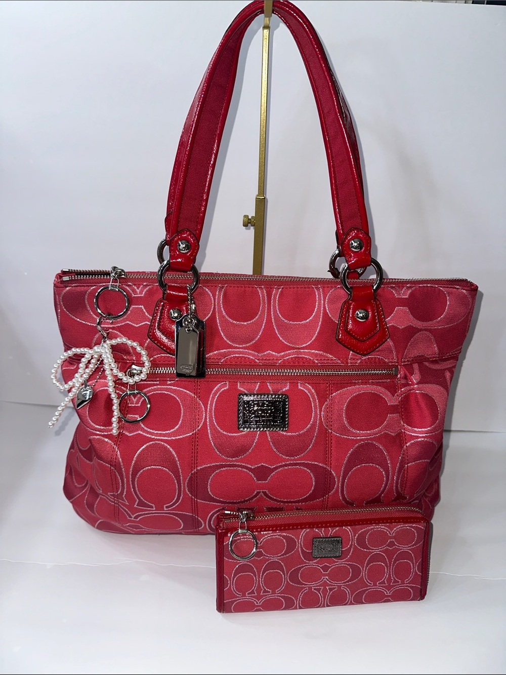 🎀 Coach Poppy Tote & Wallet Set ❤️